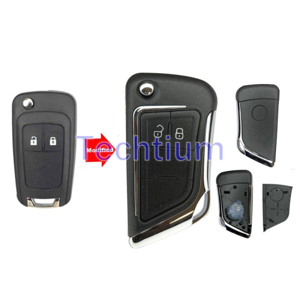 2 tombol remote flip key shell untuk Buick,Chevrolet